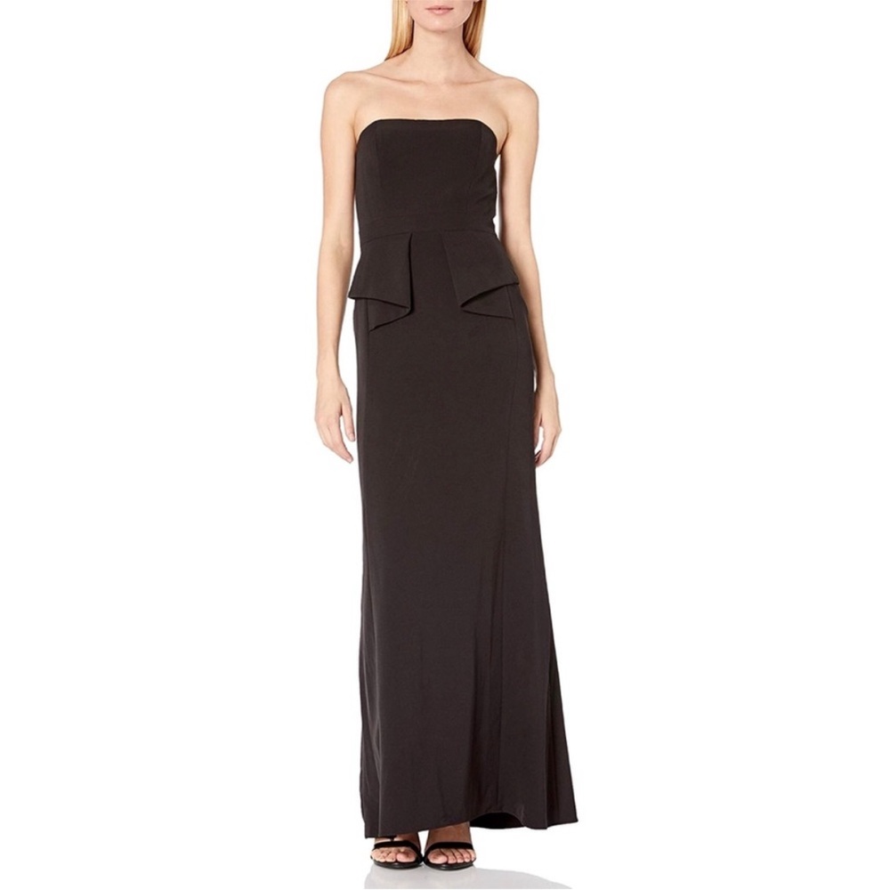 Aidan Mattox Black Strapless Gown